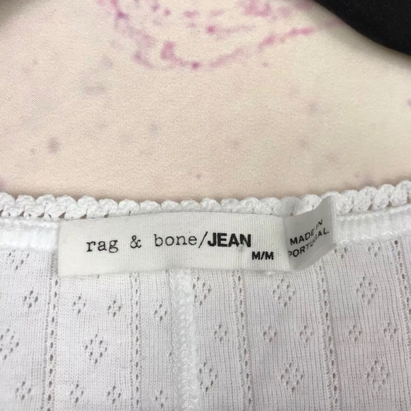 Rag Bone jean short sleeve White eyelet crop top - Picture 6 of 8